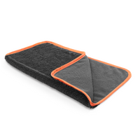 SPTA Microfiber Car Drying Towels, 1 PC Gray 600GSM Cleaning Cloth Towels, Twist Pile Rapid Drying Orange Edge Car Microfiber Towels for Car Detailing,Car Wash Microfiber Towel Car Care Auto Cleaning Drying Cloth