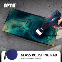SPTA Glass Polishing and Grinding Pads Sanding Disc, Blue 180# Coarse Grinding Pads for General Scratches or Minor Burns Suits for Drill Tools and Rotary Polishers