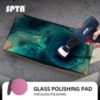 SPTA Glass Polishing and Grinding Pads Sanding Disc, Pink 100# Extra Coarse Grinding Pads for Severe Welding Burns Suits for Drill Tools and Rotary Polishers