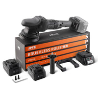 SPTA 5" (125mm) Cordless Car Polisher, 15mm Orbit New Version Cordless Polisher with EU Plug for Charger