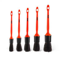 SPTA Handle Car Detail Brush with Natural Boar's Hair Vehicle Interior Cleaning for Seat Dashboard