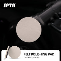 SPTA 3/5/6inch Wool Felt Polishing Pad, Buffing Wheels, Flocking Hook & Loop Back for Random Orbital Polisher
