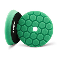 T120 Green Heavy-Cut Beveled-Edge Hex-Pattern Foam Polishing Pad 3" to 6"