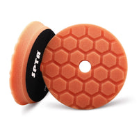 T40 Orange Medium-Cut Beveled-Edge Hex-Pattern Foam Polishing Pad 3" to 6"