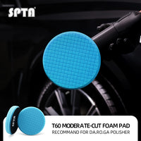 SPTA 5 Inch to 6 Inch T60 Moderate-Cut Foam Polishing Pad For DA/RO Car Polisher To Remove 1500#/2000# Sanding disc marks & Medium oxidation Over Spray, And Surface imperfections