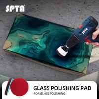SPTA Glass Polishing and Grinding Pads Sanding Disc, Red 800# Polish Pads for Finishing and Polishing Suits for Drill Tools and Rotary Polishers