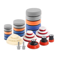 SPTA PT103 29Pcs Drill Buffing Pad Detail Polishing Pad Mix Size Kit with Backing Pad & Adapters for Car Sanding, Polishing, Waxing, Sealing Glaze
