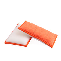 SPTA Car Interior Scrubbing Applicator Microfiber Car Wax Applicator, Car Wash Sponges for Car, Boat, Wood And Marble, Orange