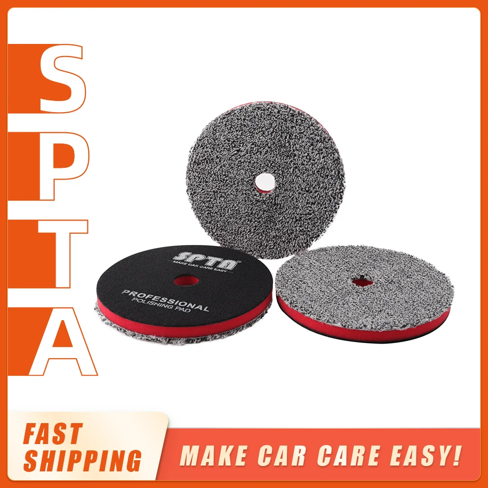 SPTA 3"/5"/6"Microfiber Cutting Wax Removal Pad, Detailing Wax Applicator Pad for Waxing/Polishing&Scratch