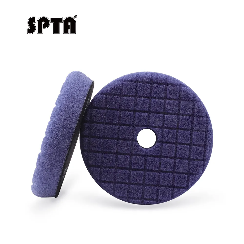 SPTA V2.0 Blue Medium Cut Polishing Pad Grid Mark Pad for Car Buffer Polisher Compounding Remove 1500# -2000# Sanding Marks