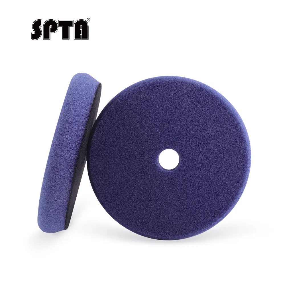 SPTA V2.0 Blue Medium Cut Polishing Pad Flat Pad for Car Buffer Polisher Compounding Remove 1500# -2000# Sanding Marks