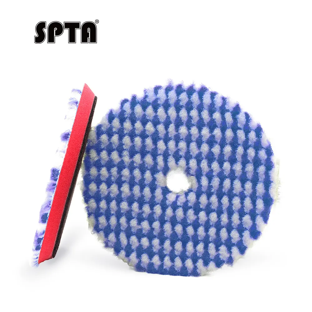 SPTA V2.0 Medium Short Wool Polishing Pad RO/DA Polisher Buffing Pad for Car Polisher