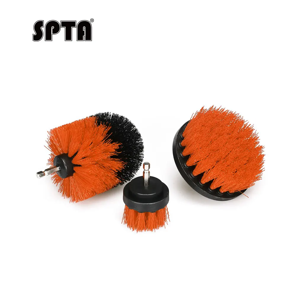 SPTA 2", 3.5", 4" PP Bristle Multi-Surface Drill Brush Attachment For Detail Polishing, Car,Home,Office