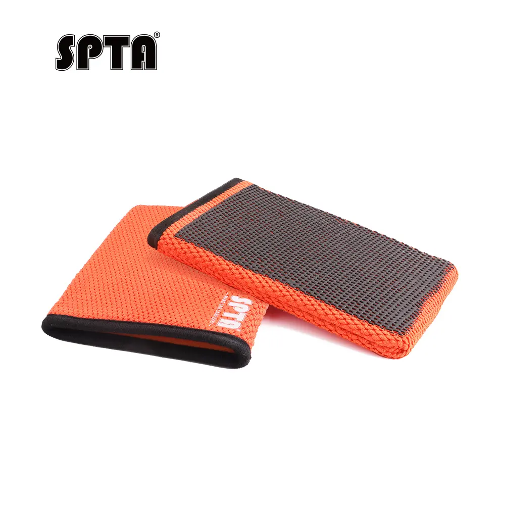 SPTA CB307 Car Clay Mitt Black&Orange With Clay & Microfiber Bristle For Removing Paint Overspray&Water Spots&More