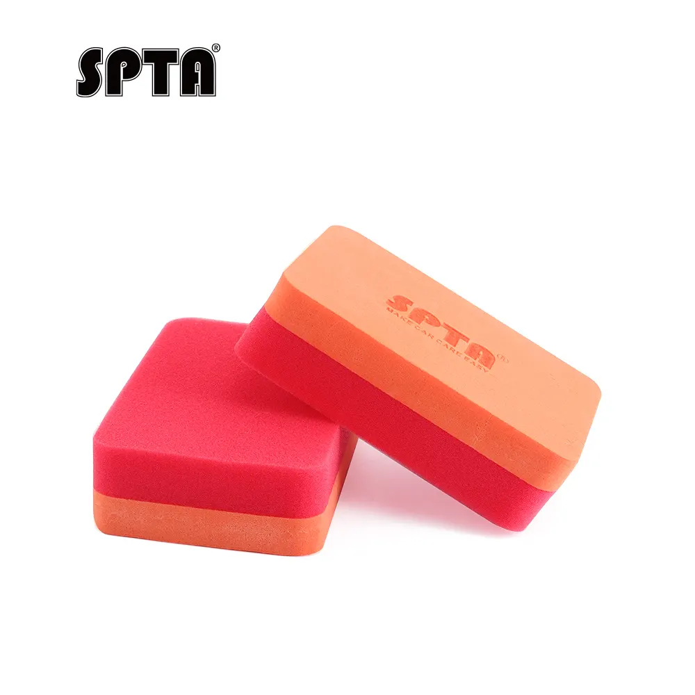 SPTA WF007 Ceramic Coating Sponge Applicator 120*80*35mm Orange For Removing Paint Overspray Without Scratcing Surfaces