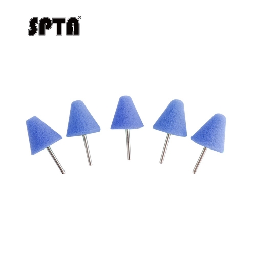 SPTA 5Pcs Blue Flexible Shaft Cone Polishing Pad Set