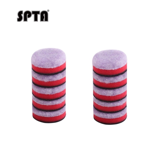 SPTA 10Pcs 12.5mm/1inch/2inch/3inch Wool Pad Purple Wool Pads Set